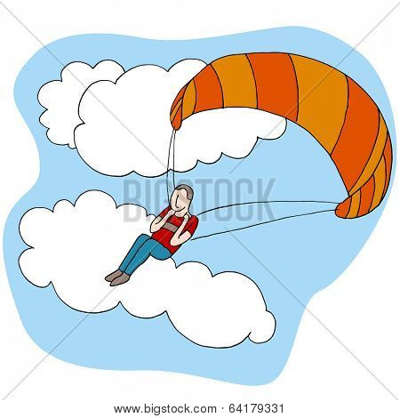 An image of a man paragliding.
