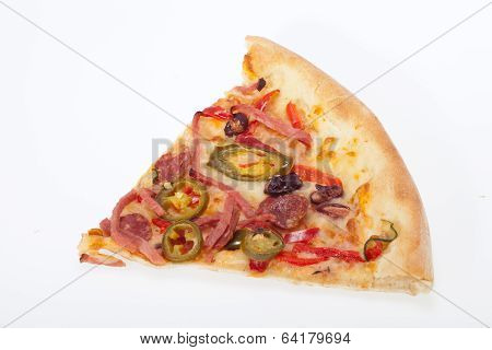 delicious italian pizza isolated over white background