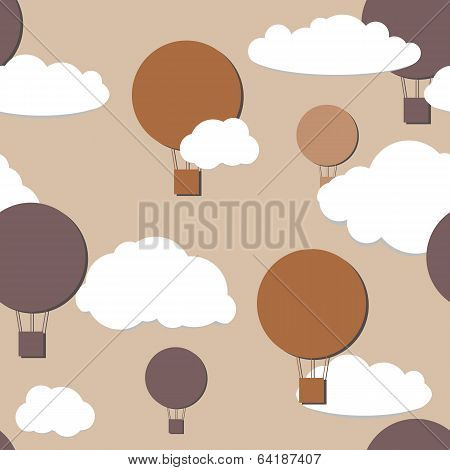 air balloons seamless pattern