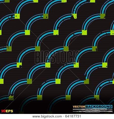 Abstract blue green vintage lines vector design