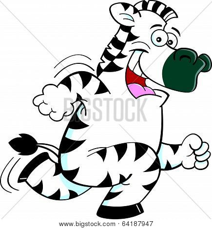 Cartoon zebra running