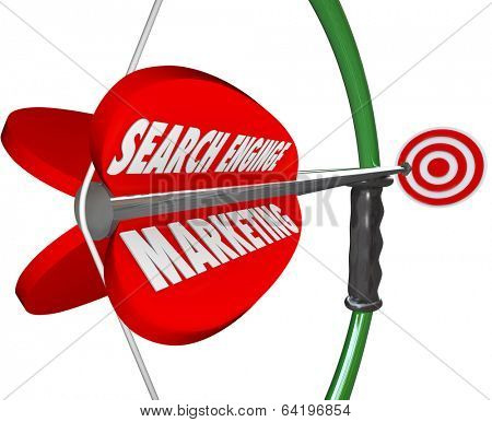 Search Engine Marketing SEM Words Bow Arrow Targeting Online Customers