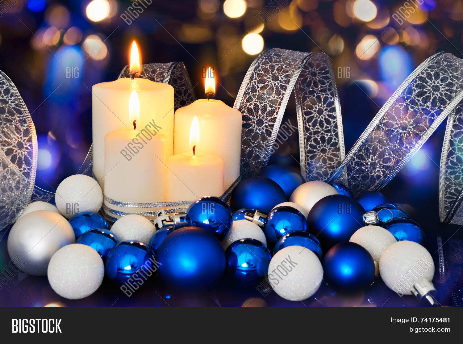 Lighted Candles Blue Image & Photo (Free Trial) | Bigstock