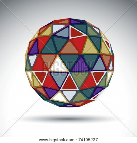 Bright Abstract Spherical Object With Kaleidoscope Effect, Dimensional Modern Creative Sphere Isolat