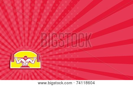 Business Card Bodybuilder Lifting Barbell Retro