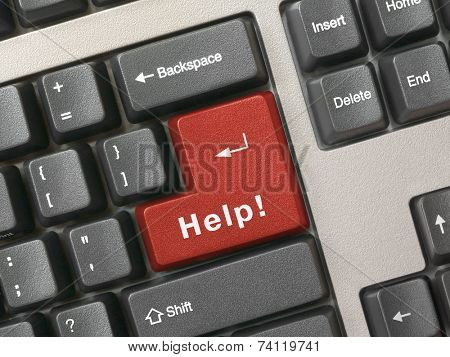 Keyboard -  red key Help, closeup