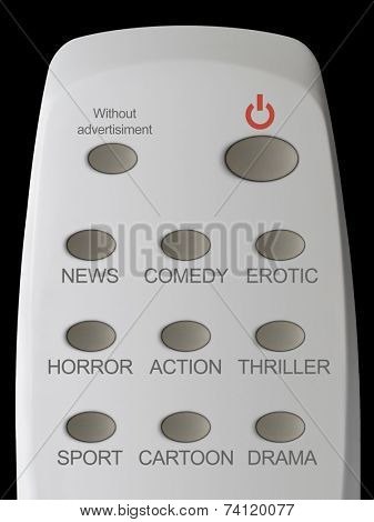 Remote control, buttons News, Comedy, Erotic, etc., button 