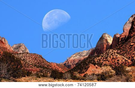 Moon Zion National Park