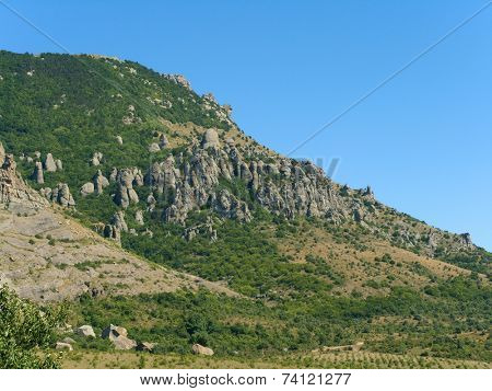 cliff in flank of mountain