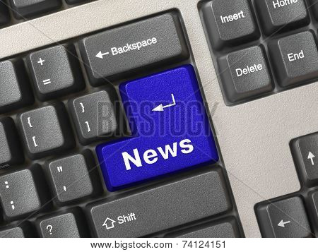 Computer keyboard -  key News, conceptual technology background