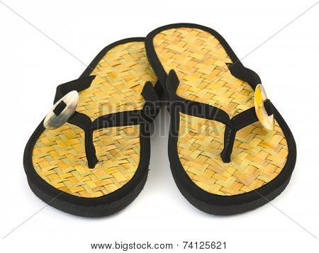 Beach shoes isolated on white background