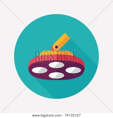 Operating Theatre Light Flat Icon With Long Shadow