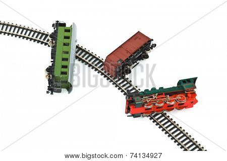 Crash toy train isolated on white background