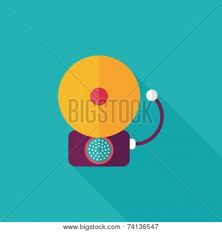 Alarm Bell Flat Icon With Long Shadow,eps10
