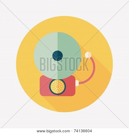 Alarm Bell Flat Icon With Long Shadow,eps10