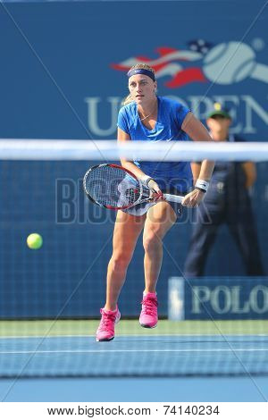 Two times Grand Slam champion Petra Kvitova during US Open 2014 first round match