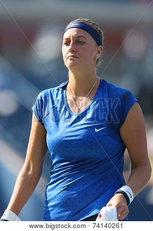 Two times Grand Slam champion Petra Kvitova during US Open 2014 first round match