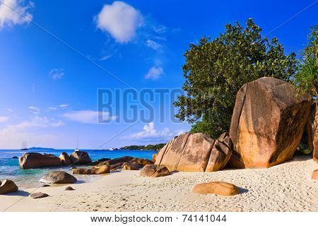 Beach Anse Lazio at Seychelles - nature background