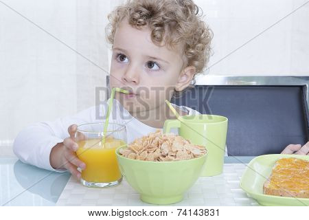 Child Having Breakfast