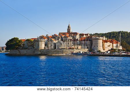 Town Korcula at Croatia - architecture background