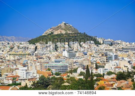 Lycabettus hill at Athens, Greece - travel background
