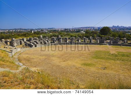 Ruins of the ancient amphitheater at Split, Croatia - archaeology background