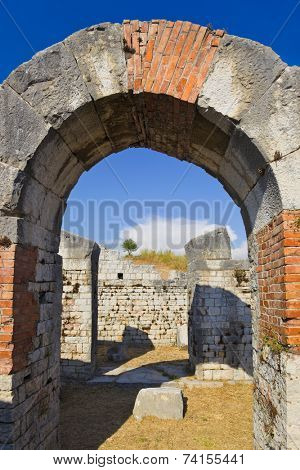 Ruins of the ancient amphitheater at Split, Croatia - archaeology background