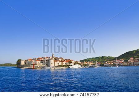 Town Korcula at Croatia - architecture background