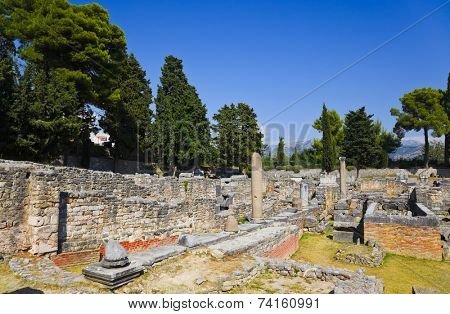Old ruins in Salona, Croatia - archaeology background