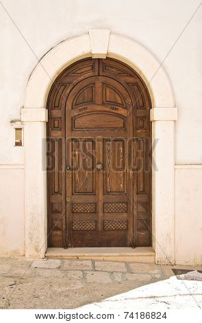 Wooden door. Fasano. Puglia. Italy.