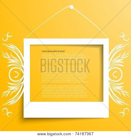 Vector white frames on the yellow wall