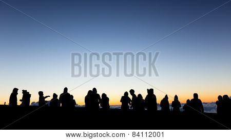 People are waiting for the sunrises.