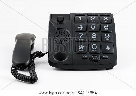 Black Big Button Telephone