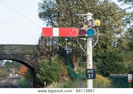 Semaphore Railway Signal in Stop/Danger Position