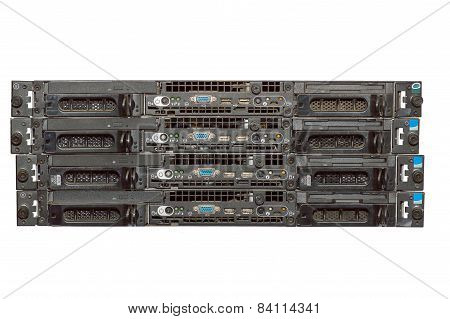 Stack of Four old Dusty Servers