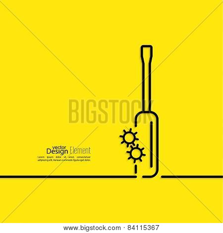 Screwdriver with gears. bolt.
