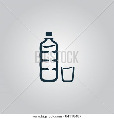 Plastic bottle and glass