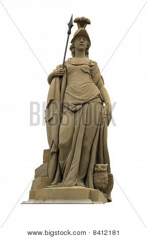 Statue Of Minerva On The Old Bridge (alte BrÃ¼cke) Of Heidelberg,