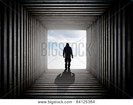 Man On The Edge Of The Tunnel