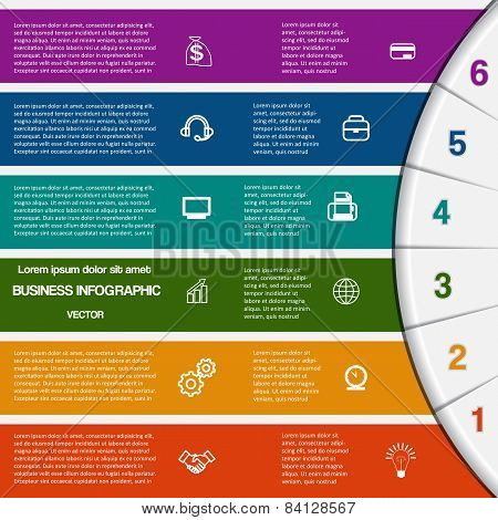 Infographic With Text Areas On Six Positions