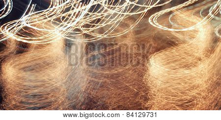 Light Curves Ans Waves. Abstract Light Trails. Long Exposure Photo.