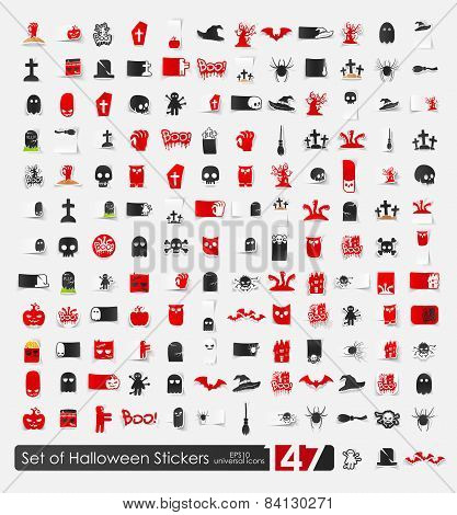 Set of halloween stickers