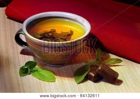 Herbal Tea In A Ceramic Cup