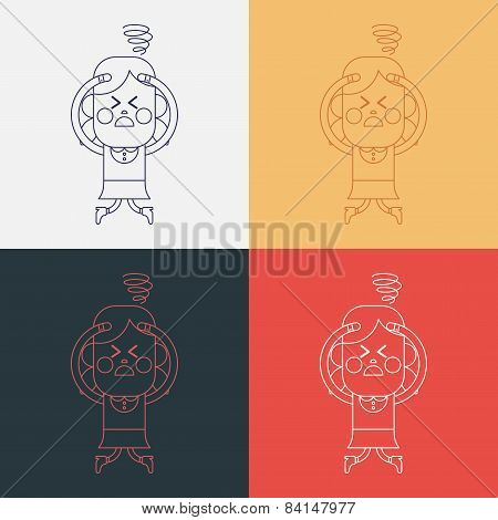 Character Illustration Design. Girl Confused Cartoon,eps
