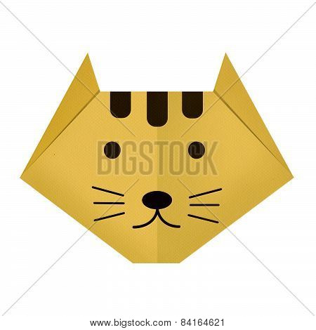 Origami paper a tiger (face)