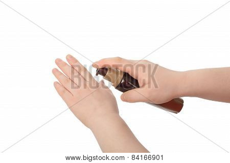 Asian Woman Hand Hold Lotion