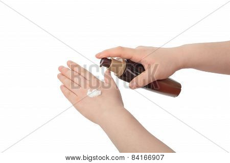 Asian Woman Hand Hold Lotion