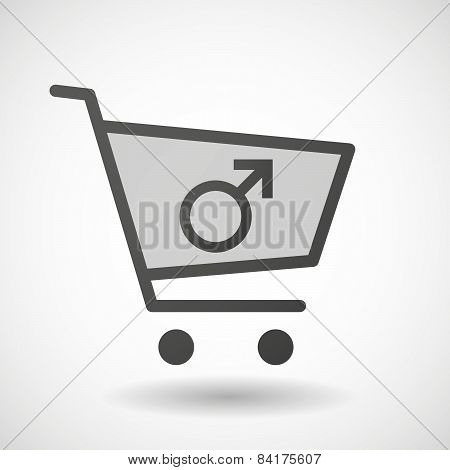 Shopping Cart Icon With A Male Sign