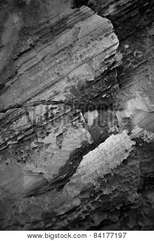 black and white rock texture closeup background