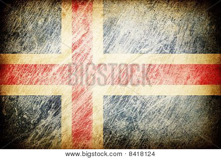 Granica przetarł flaga serii tła. Islandia.